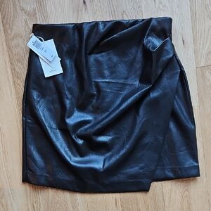 Aritzia Wilfred Black Faux Leather Mini Skirt